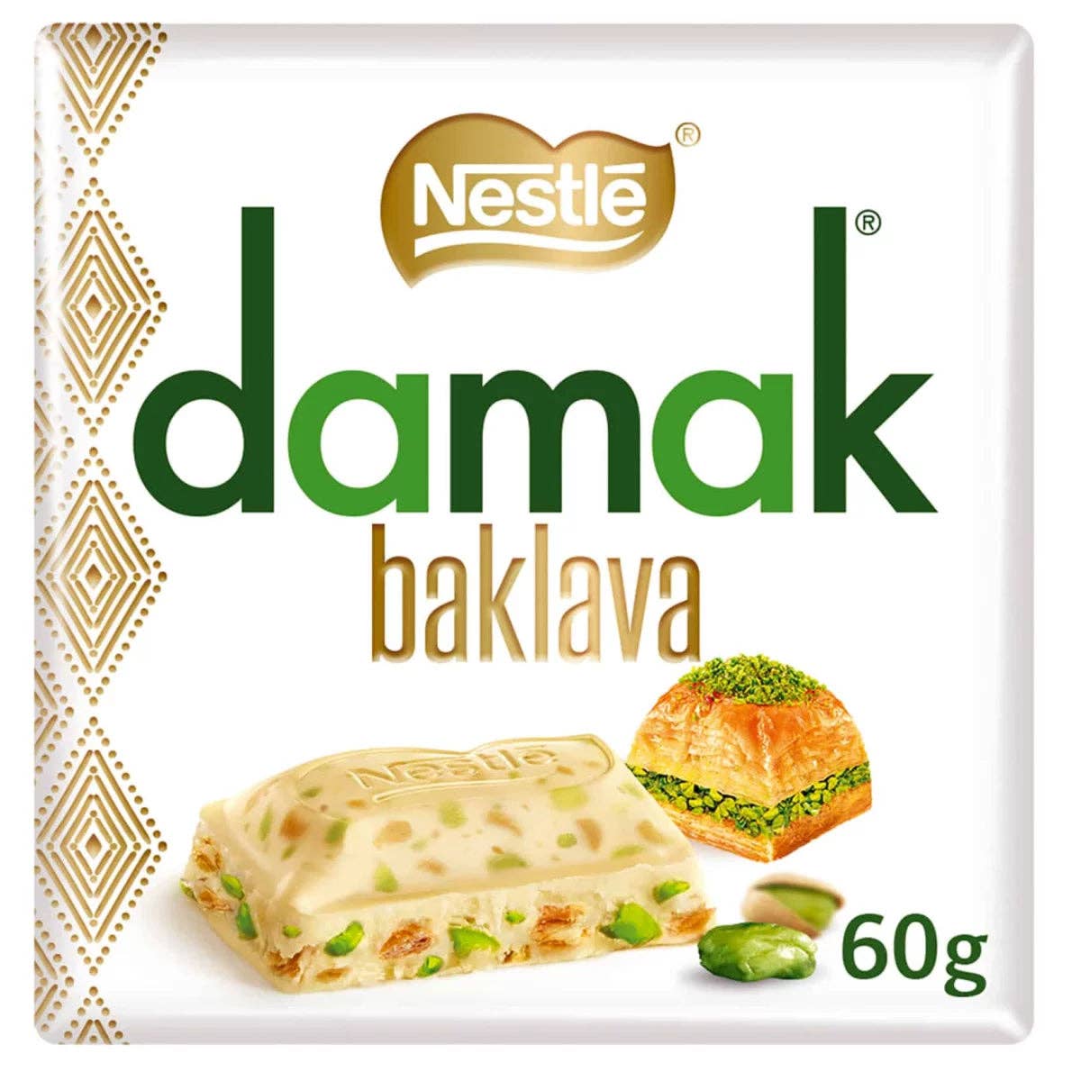 DAMAK BAKLAVA WHITE CHOC w/ PISTACHIO