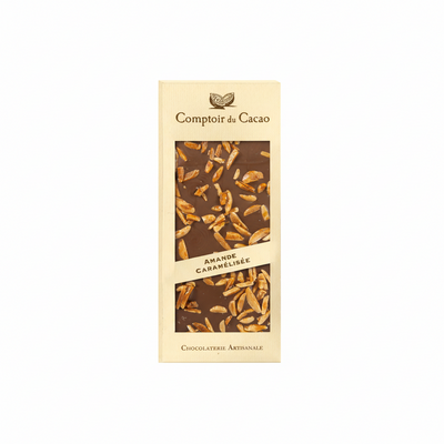 MILK CHOCOLATE BAR w/ CARAMELIZED ALMONDS