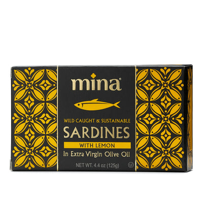 MINA SARDINES IN EXTRA VIRGIN OLIVE OIL WITH LEMON