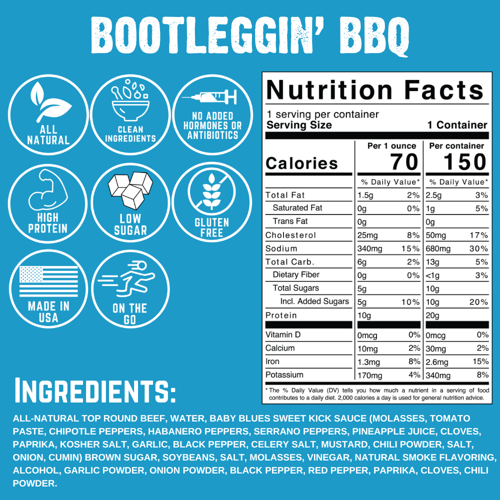 Righteous Felon Bootleggin' BBQ Beef Jerky 2oz