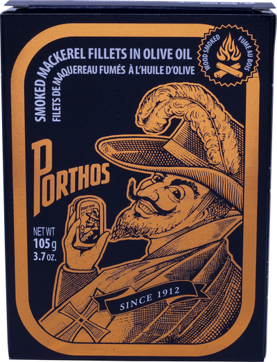 PORTHOS SMOKED MACKEREL FILLETS IN OLIVE OIL