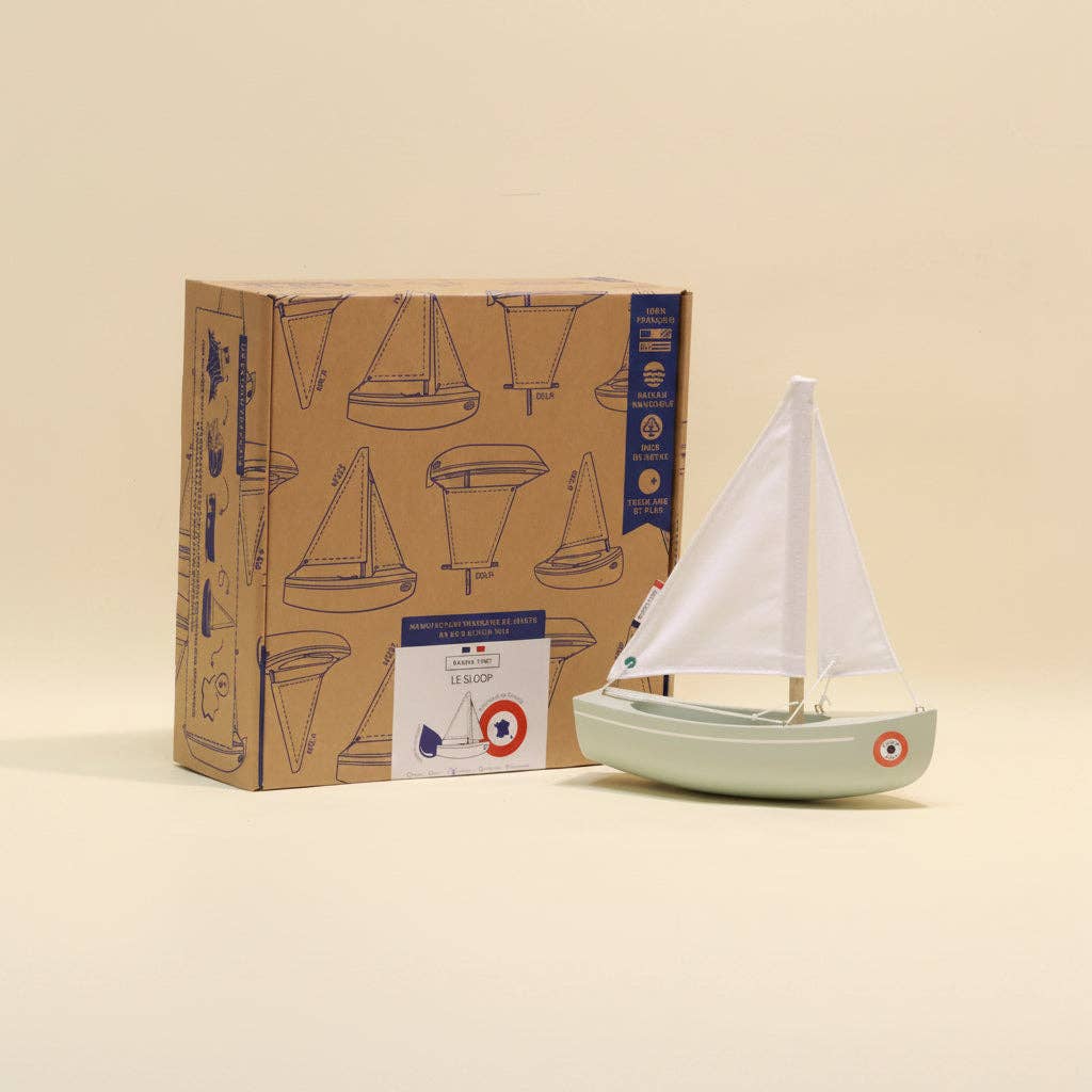 Maison Tirot - Toy Boat - Le Sloop: Grey Green