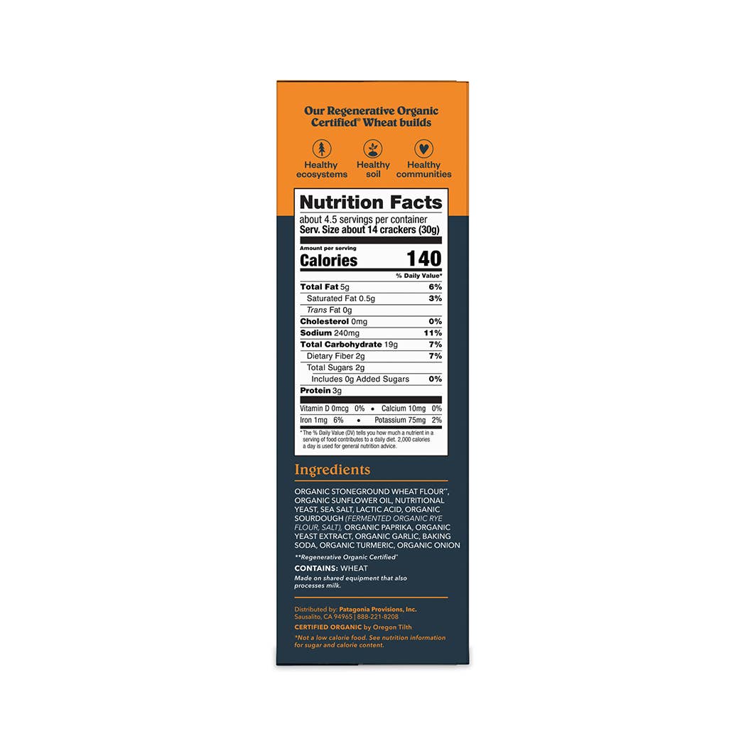 PATAGONIA ORGANIC CRACKERS TOASTED CHEEZE