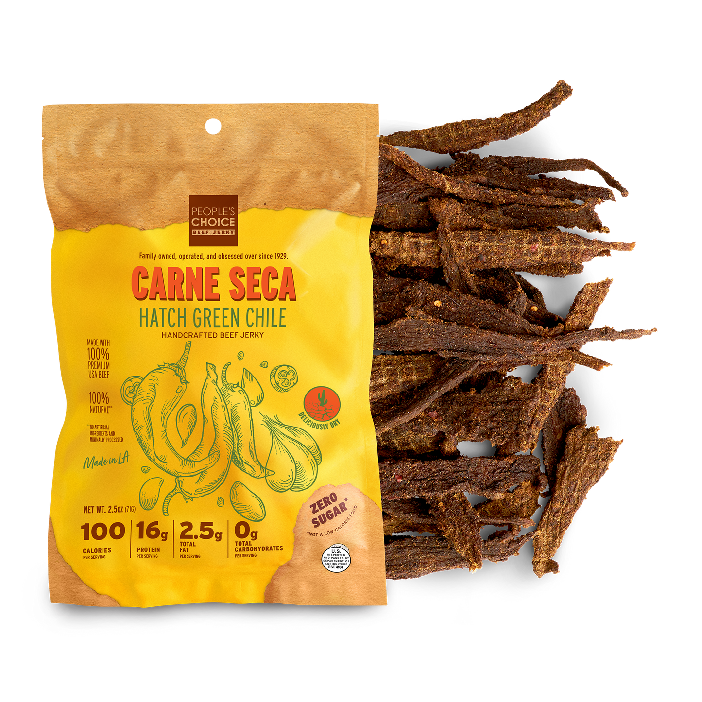 Peoples Choice - Hatch Green Chile Beef Jerky 2.5oz