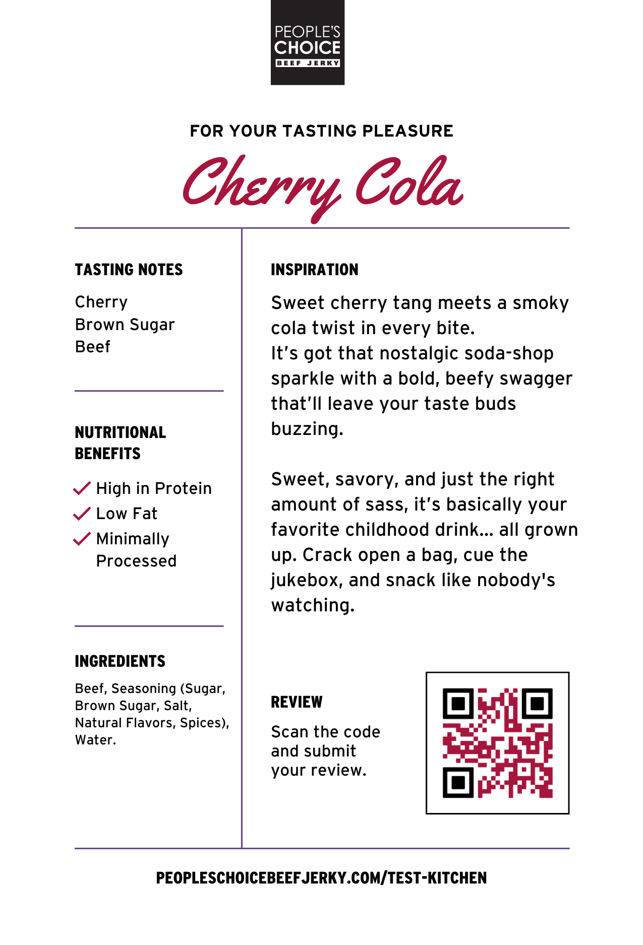 Peoples Choice - Cherry Cola Beef Jerky 2.0oz