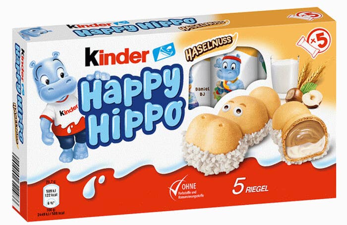 KINDER HAPPY HIPPO HAZELNUT CREAM BISCUITS UK