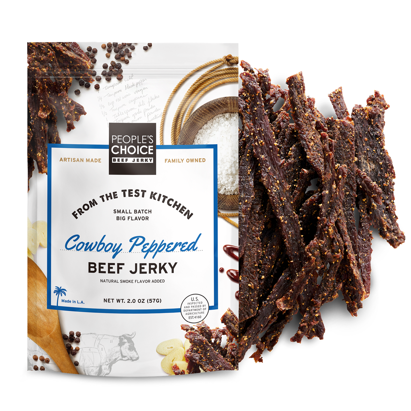PEOPLE'S CHOICE - COWBOY PEPPERED BEEF JERKY 2oz