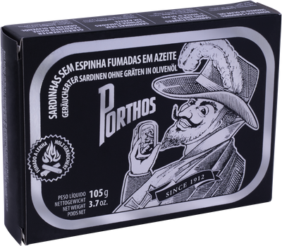 PORTHOS SMOKED BONELESS SARDINES IN OLIVE OIL