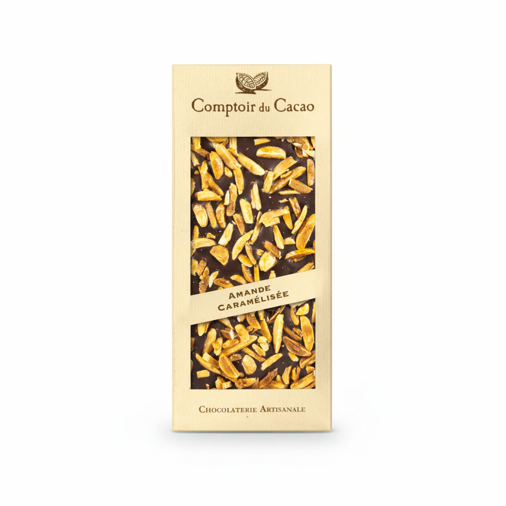 DARK CHOCOLATE BAR w/ ALMONDS