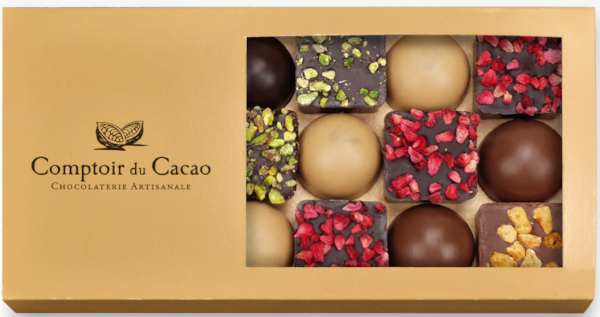 Comptoir du Cacao · Flaky praliné squares & domes