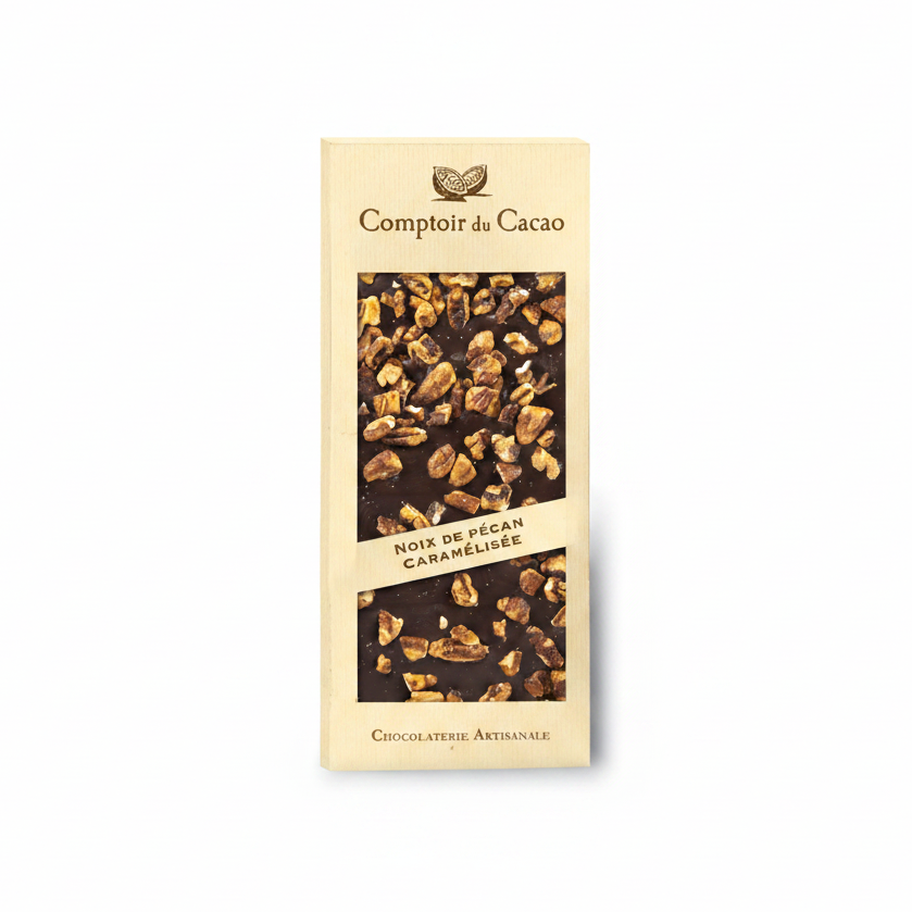 DARK CHOCOLATE BAR w/ CARAMELIZED PECANS