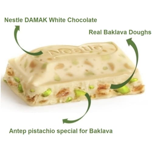 DAMAK BAKLAVA WHITE CHOC w/ PISTACHIO