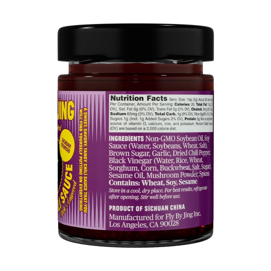 Fly By Jing Original Sichuan Chili Crisp (6oz)Sweet + Spicy Sichuan Chili Sauce
