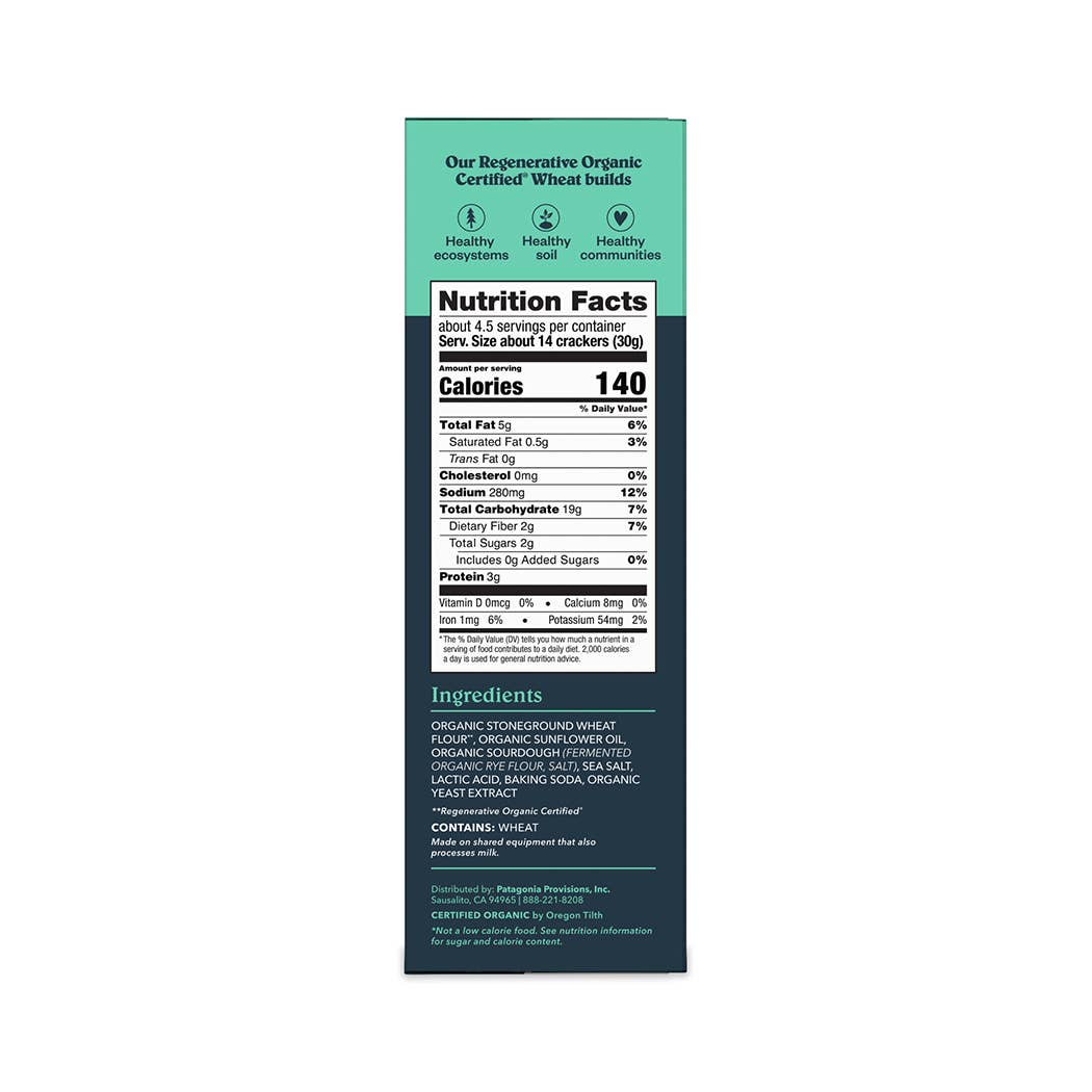 PATAGONIA ORGANIC CRACKERS SOURDOUGH SEA SALT