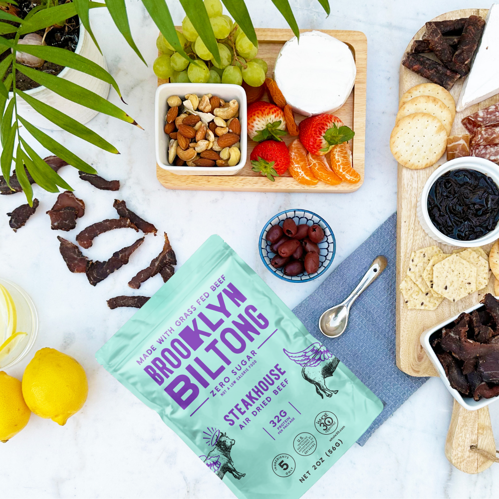 Grass Fed Biltong Naked Tender Steak Slices Garlic 2 oz