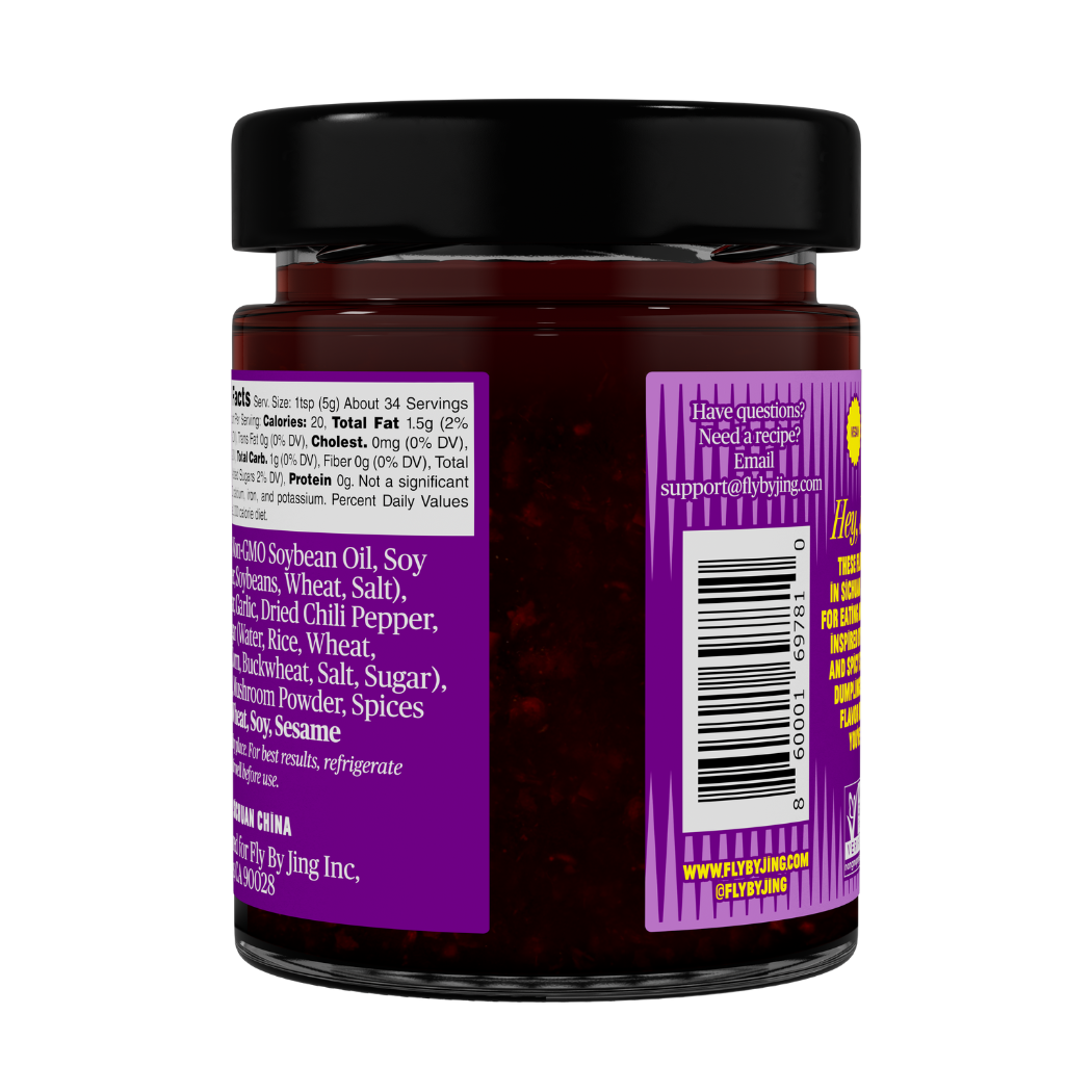 Fly By Jing Original Sichuan Chili Crisp (6oz)Sweet + Spicy Sichuan Chili Sauce