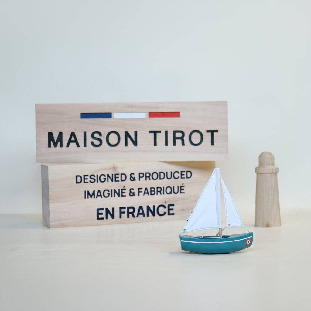 Maison Tirot - Toy Boat - Le Sloop: Grey Green