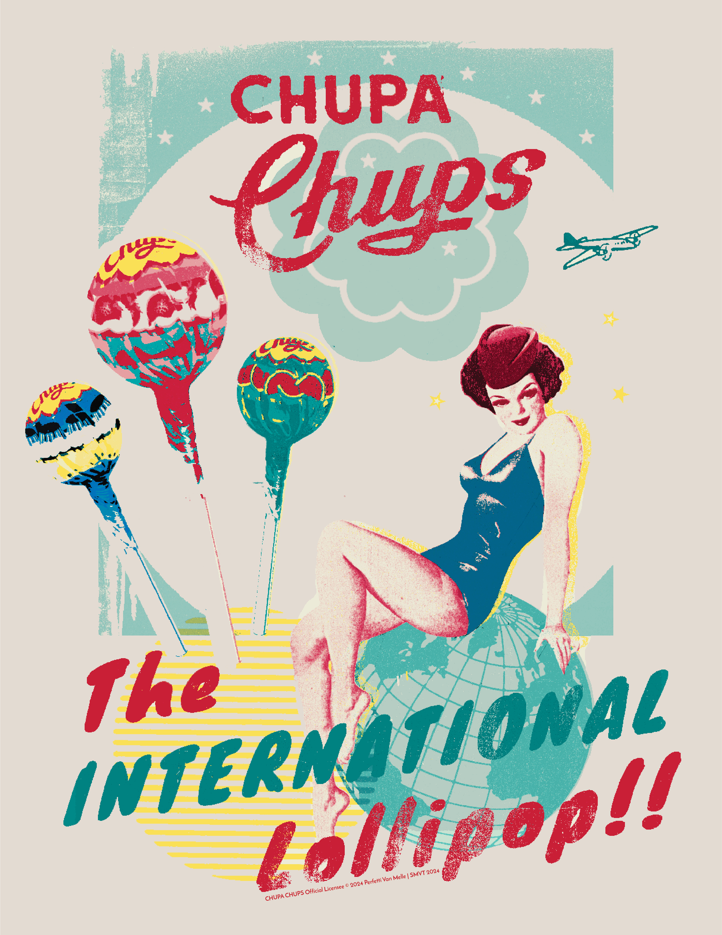 CHUPA CHUPS INTERNATIONAL LOLLIPOP PIN-UP T-SHIRT