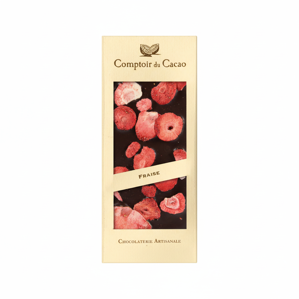 DARK CHOCOLATE BAR w/ STRAWBERRIES