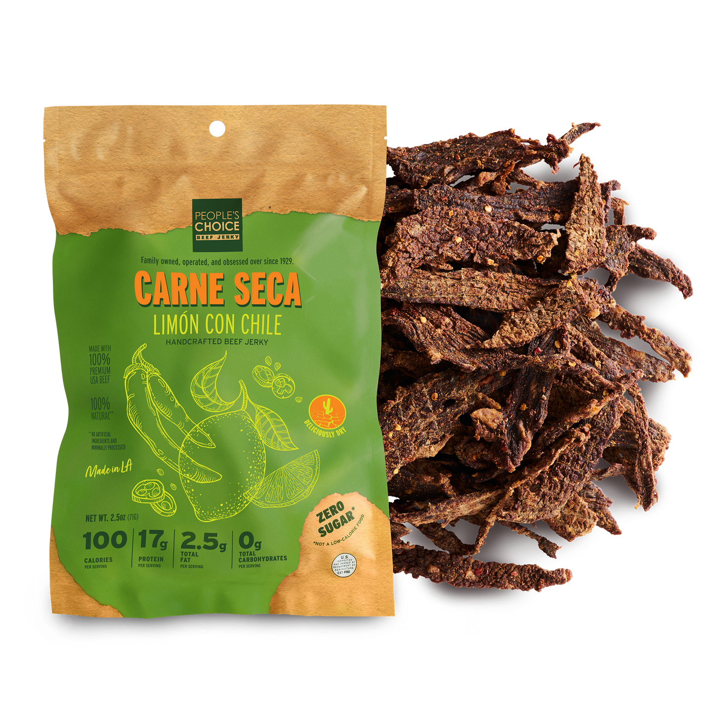 Peoples Choice- Limon Con Chile Beef Jerky 2.5oz