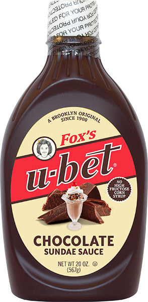 FOX'S U-BET CHOCOLATE SUNDAE SAUCE 20oz