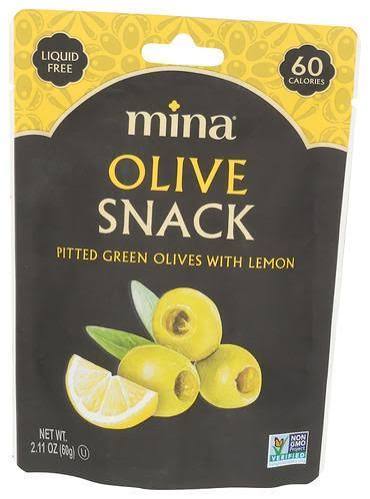 Mina pitted green snack olives w/lemon
