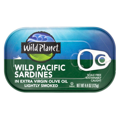 WILD PLANET WILD PACIFIC SARDINES EXTRA VIRGIN OLIVE OIL SMOKED LIGHTLY